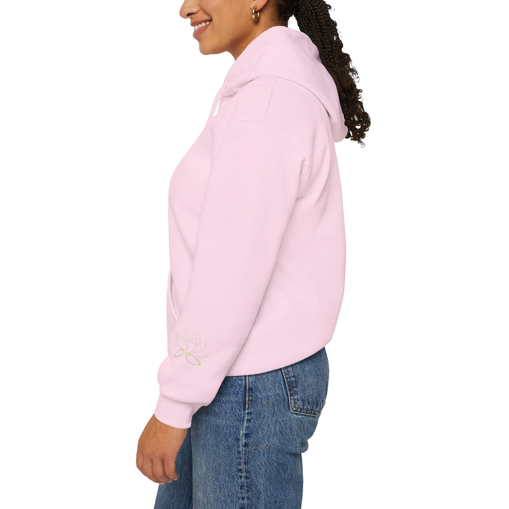 Koi Fish & Lotus Hoodie | White Hooded Sweatshirt, Asian Floral Illustration