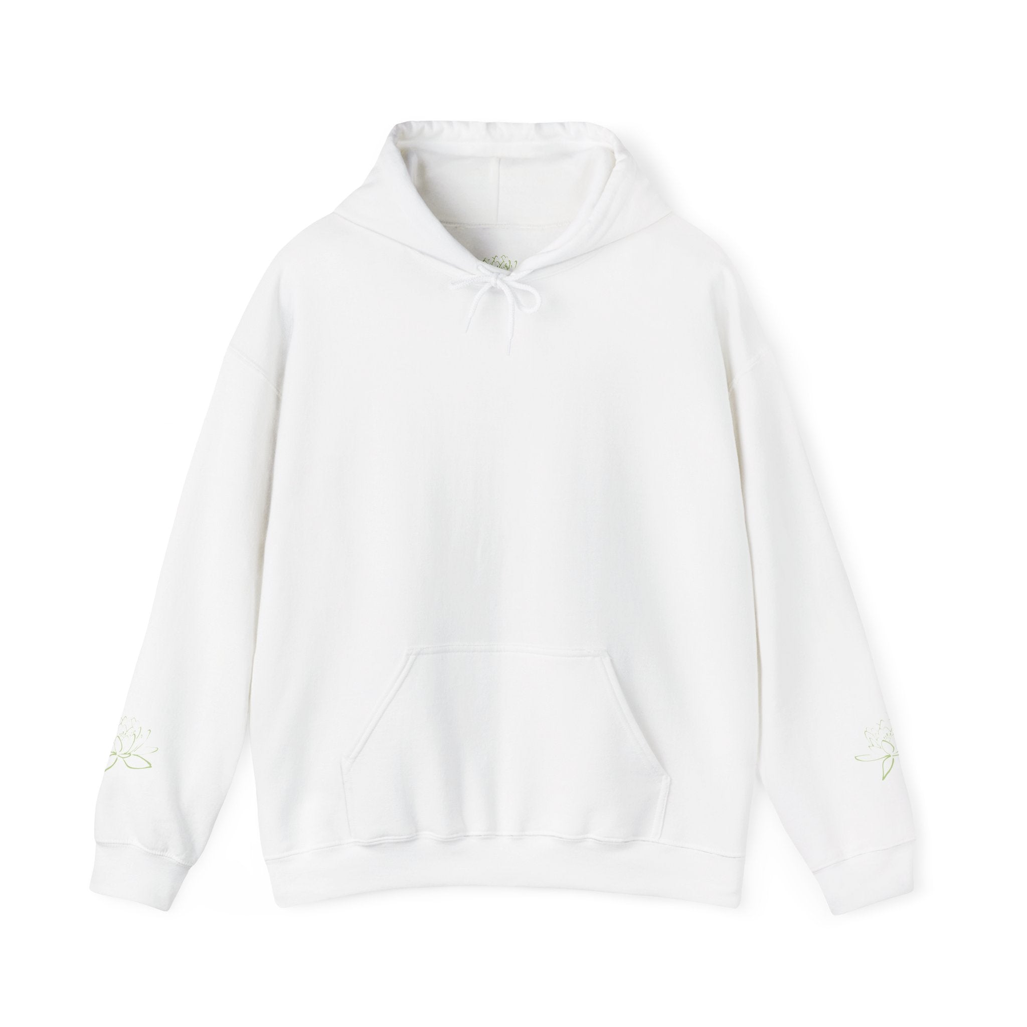 Koi Fish & Lotus Hoodie | White Hooded Sweatshirt, Asian Floral Illustration