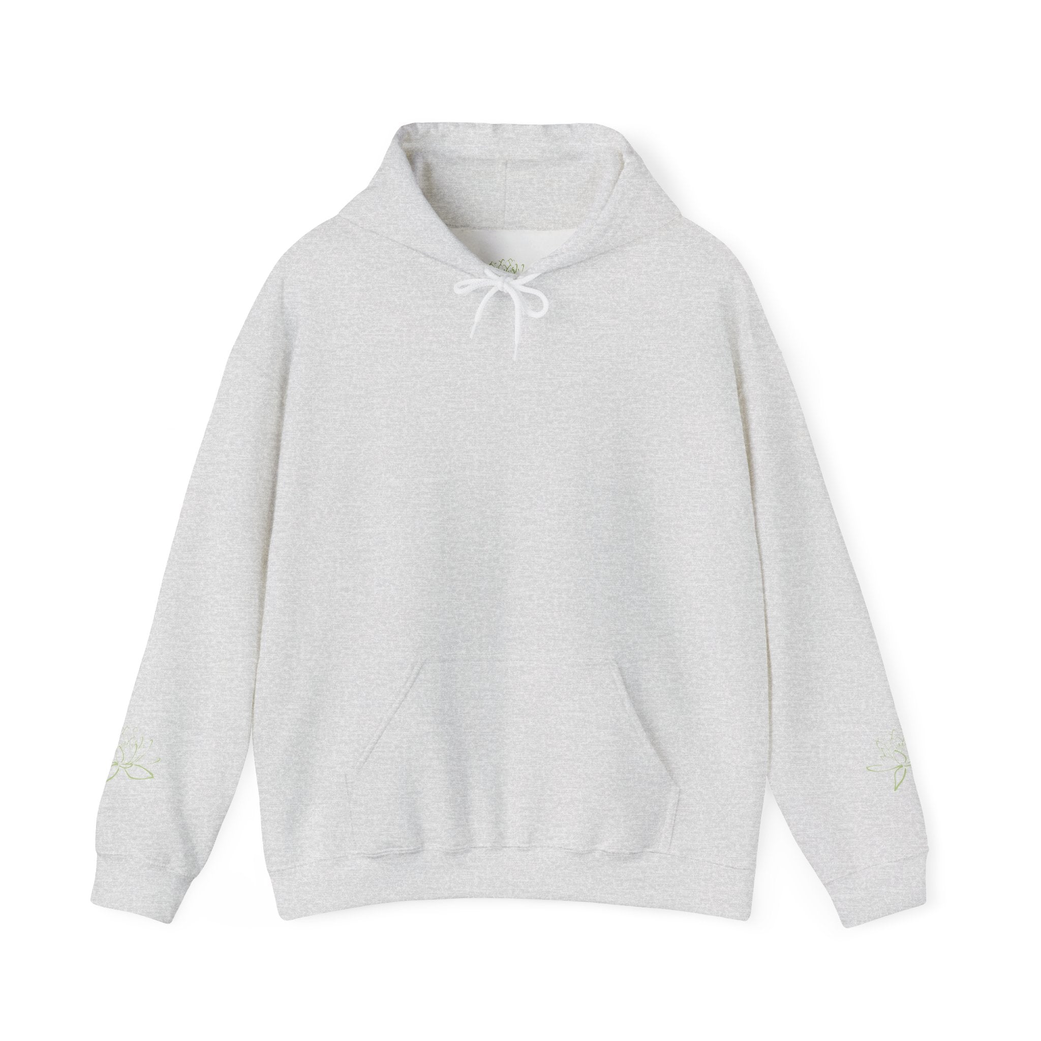 Koi Fish & Lotus Hoodie | White Hooded Sweatshirt, Asian Floral Illustration